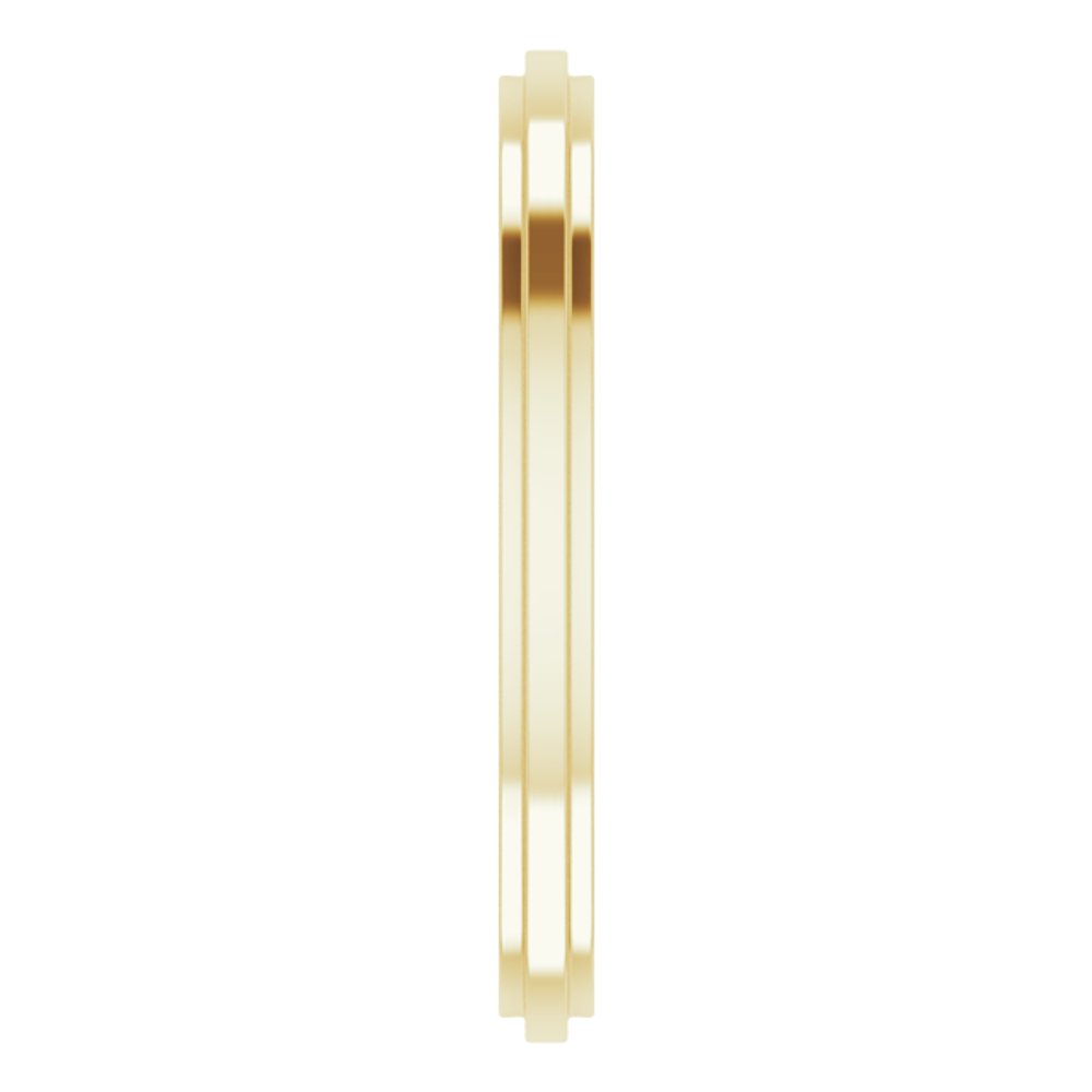 14K Yellow Gold 2 mm Stepped-Edge Comfort-Fit Flat Band Size 4