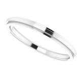 14K White Gold 2 mm Stepped-Edge Comfort-Fit Flat Band Size 4