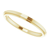 14K Yellow Gold 2 mm Stepped-Edge Comfort-Fit Flat Band Size 4