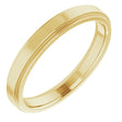 14K Yellow Gold 3 mm Stepped-Edge Comfort-Fit Flat Band Size 6.5