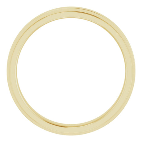 14K Yellow Gold 3 mm Stepped-Edge Comfort-Fit Flat Band Size 6.5
