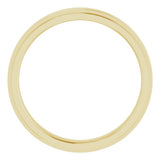 14K Yellow Gold 3 mm Stepped-Edge Comfort-Fit Flat Band Size 6.5