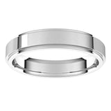 14K White 4 mm Flat Comfort Fit Edge Band