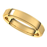 14K Yellow 4 mm Flat Comfort Fit Edge Band