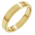 14K Yellow Gold 4 mm Stepped-Edge Comfort-Fit Flat Band Size 8.5