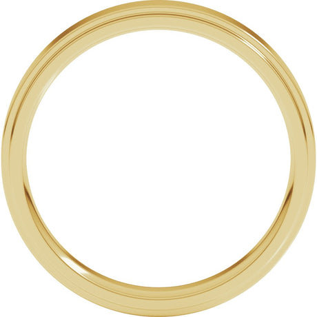14K Yellow 4 mm Stepped-Edge Comfort-Fit Flat Band Size 8