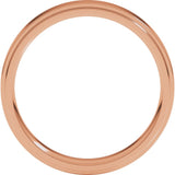 14K Rose Gold 4 mm Stepped-Edge Comfort-Fit Flat Band Size 6.5