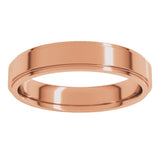 14K Rose Gold 4 mm Stepped-Edge Comfort-Fit Flat Band Size 6.5