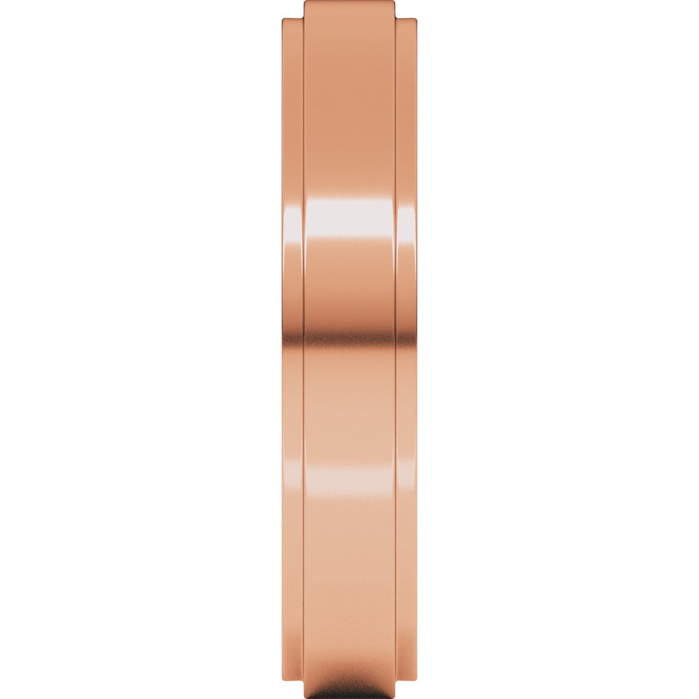 14K Rose Gold 4 mm Stepped-Edge Comfort-Fit Flat Band Size 6.5