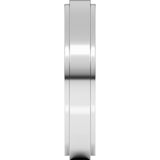 14K White Gold 4 mm Stepped-Edge Comfort-Fit Flat Band Size 5.5