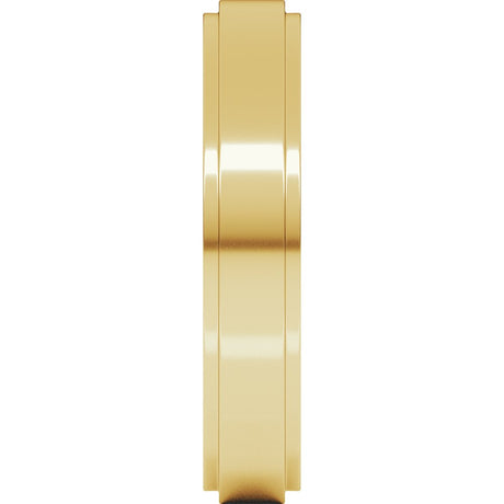 18K Yellow 4 mm Stepped-Edge Comfort-Fit Flat Band Size 6