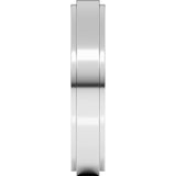 10K White 4 mm Stepped-Edge Comfort-Fit Flat Band