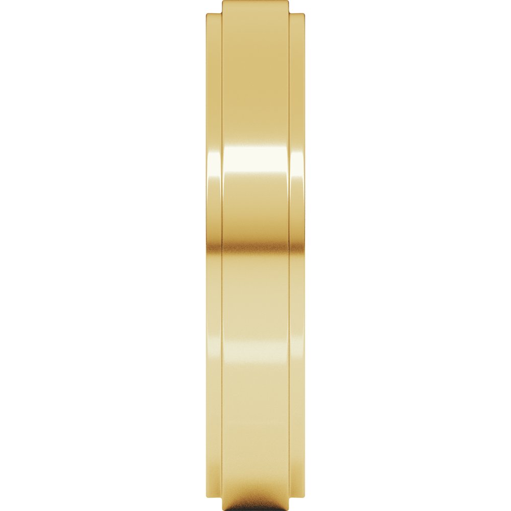 14K Yellow Gold 4 mm Stepped-Edge Comfort-Fit Flat Band Size 8.5
