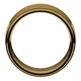 18K Yellow 10 mm Stepped-Edge Comfort-Fit Flat Band Size 11