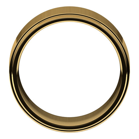 18K Yellow 10 mm Stepped-Edge Comfort-Fit Flat Band Size 11