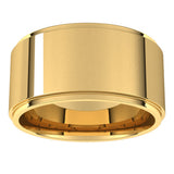 18K Yellow 10 mm Stepped-Edge Comfort-Fit Flat Band Size 11