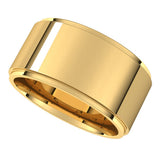 18K Yellow 10 mm Stepped-Edge Comfort-Fit Flat Band Size 11