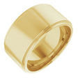 14K Yellow Gold 10 mm Stepped-Edge Comfort-Fit Flat Band Size 6