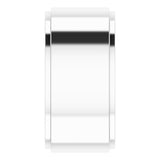 14K White Gold 10 mm Stepped-Edge Comfort-Fit Flat Band Size 8