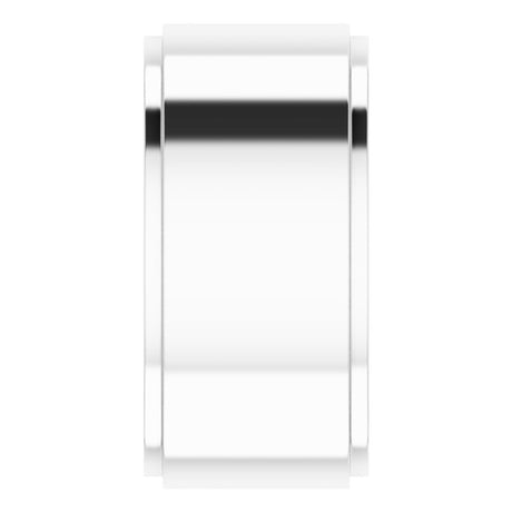 14K White Gold 10 mm Stepped-Edge Comfort-Fit Flat Band Size 8
