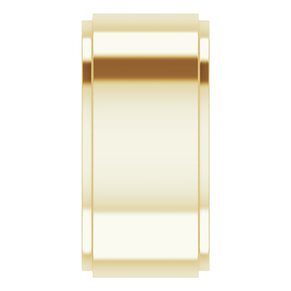 14K Yellow Gold 10 mm Stepped-Edge Comfort-Fit Flat Band Size 6
