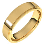 14K Yellow 5 mm Flat Comfort Fit Edge Band Size 6.5