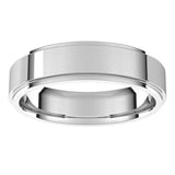 14K White 5 mm Flat Comfort Fit Edge Band