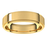 18K Yellow 5 mm Flat Comfort Fit Edge Band