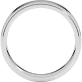 Platinum 5 mm Stepped-Edge Comfort-Fit Flat Band Size 8
