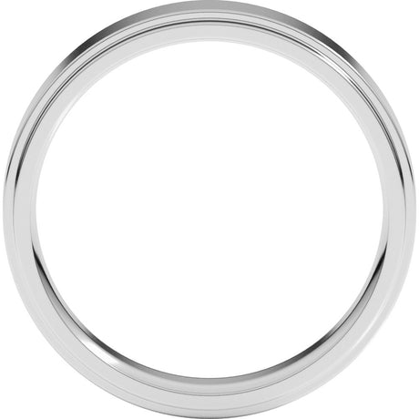14K White Gold 5 mm Stepped-Edge Comfort-Fit Flat Band Size 7.5