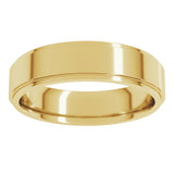 10K Yellow Gold 5 mm Stepped-Edge Comfort-Fit Flat Band Size 8