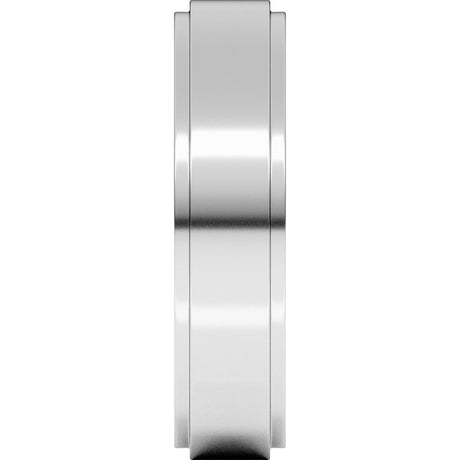 10K White Gold 5 mm Stepped-Edge Comfort-Fit Flat Band Size 10