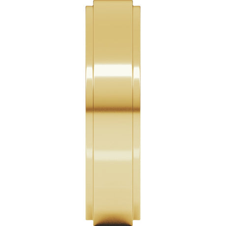 14K Yellow 5 mm Stepped-Edge Comfort-Fit Flat Band