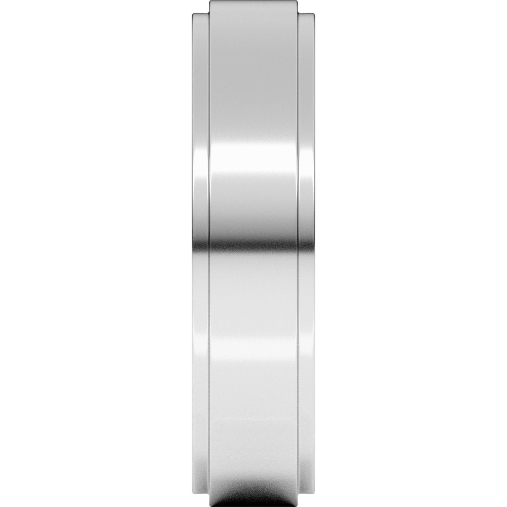 10K White 5 mm Stepped-Edge Comfort-Fit Flat Band