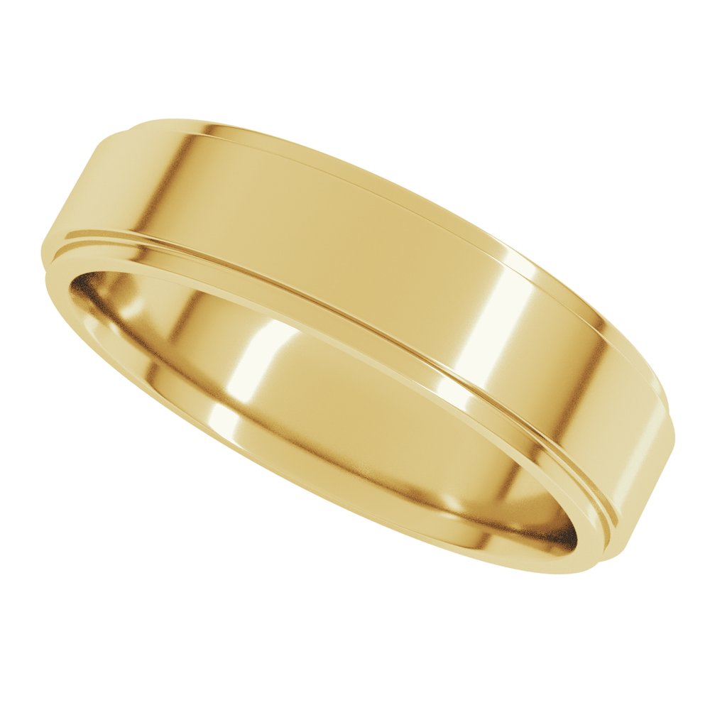 18K Yellow 5 mm Flat Comfort Fit Edge Band