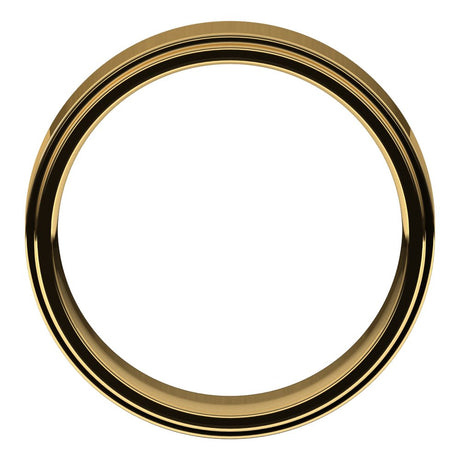 14K Yellow 6 mm Flat Comfort Fit Edge Band