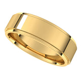 14K Yellow 6 mm Flat Comfort Fit Edge Band