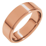 10K Rose Gold 6 mm Stepped-Edge Comfort-Fit Flat Band Size 8.5