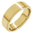 14K Yellow Gold 6 mm Stepped-Edge Comfort-Fit Flat Band Size 7