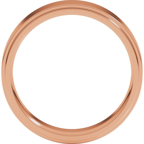 14K Rose 6 mm Stepped-Edge Comfort-Fit Flat Band Size 9