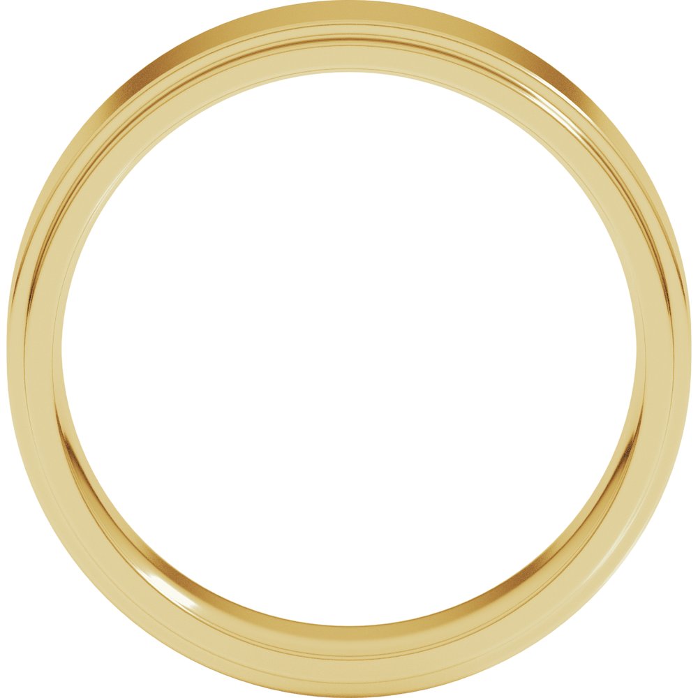 14K Yellow Gold 6 mm Stepped-Edge Comfort-Fit Flat Band Size 7