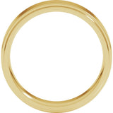 14K Yellow Gold 6 mm Stepped-Edge Comfort-Fit Flat Band Size 7