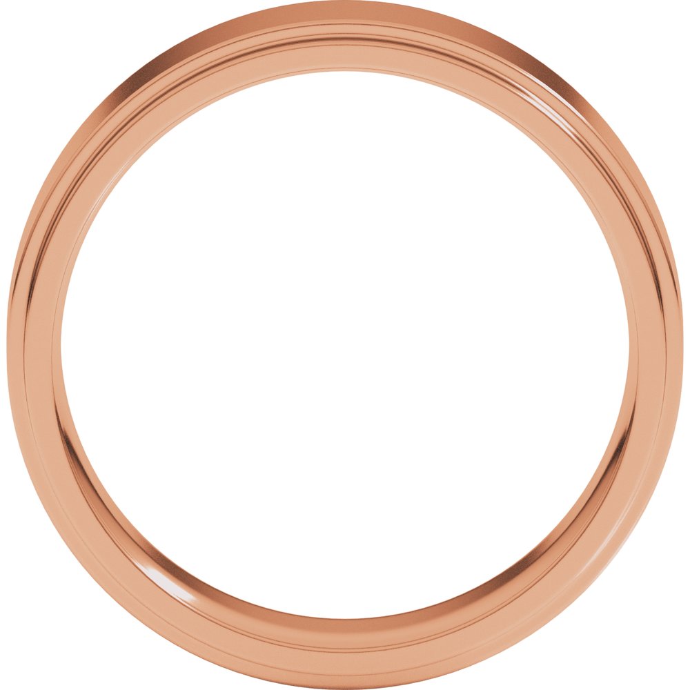 10K Rose Gold 6 mm Stepped-Edge Comfort-Fit Flat Band Size 8.5