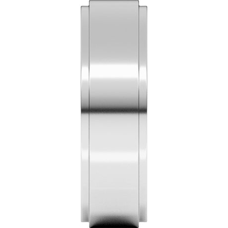 Sterling Silver 6 mm Stepped-Edge Comfort-Fit Flat Band Size 8.5