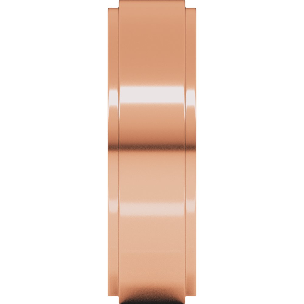 10K Rose Gold 6 mm Stepped-Edge Comfort-Fit Flat Band Size 8.5