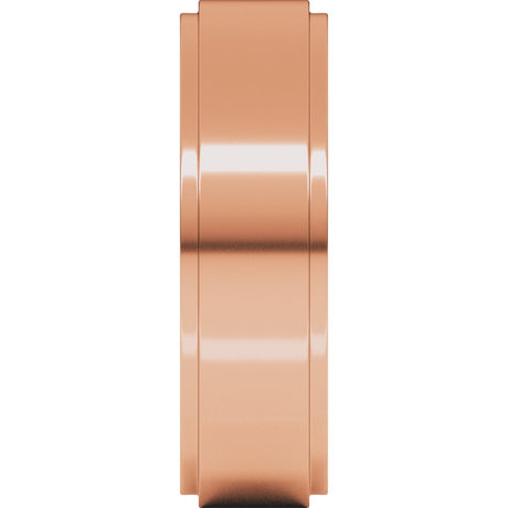 14K Rose Gold 6 mm Stepped-Edge Comfort-Fit Flat Band Size 9.5