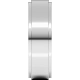 Platinum 6 mm Stepped-Edge Comfort-Fit Flat Band Size 8
