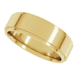 14K Yellow Gold 6 mm Stepped-Edge Comfort-Fit Flat Band Size 7
