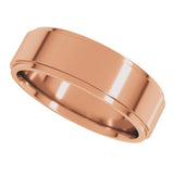 10K Rose Gold 6 mm Stepped-Edge Comfort-Fit Flat Band Size 8.5