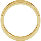 14K Yellow Gold 7 mm Stepped-Edge Comfort-Fit Flat Band Size 9